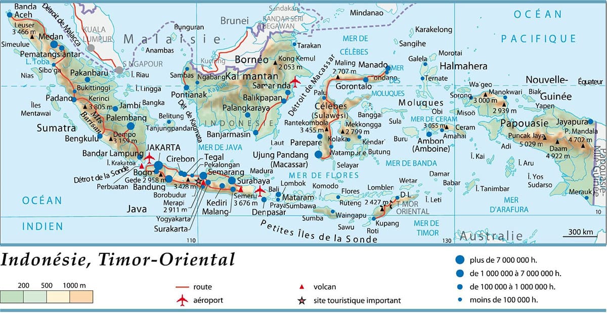 Carte del'Indonésie